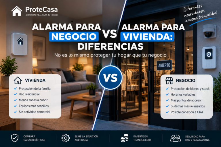 Alarma para negocio vs alarma para vivienda: diferencias y características