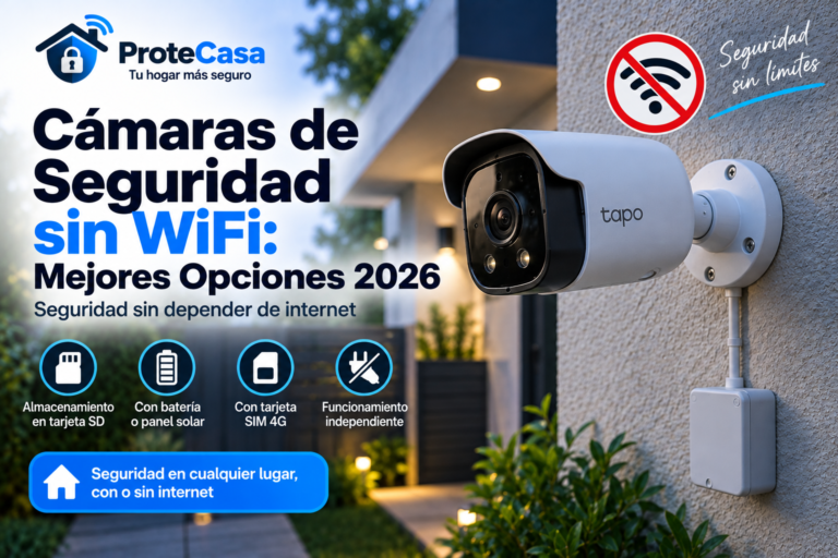 Comparativa de cámaras de seguridad sin WiFi con conexión 4G, batería, energía solar y almacenamiento local.
