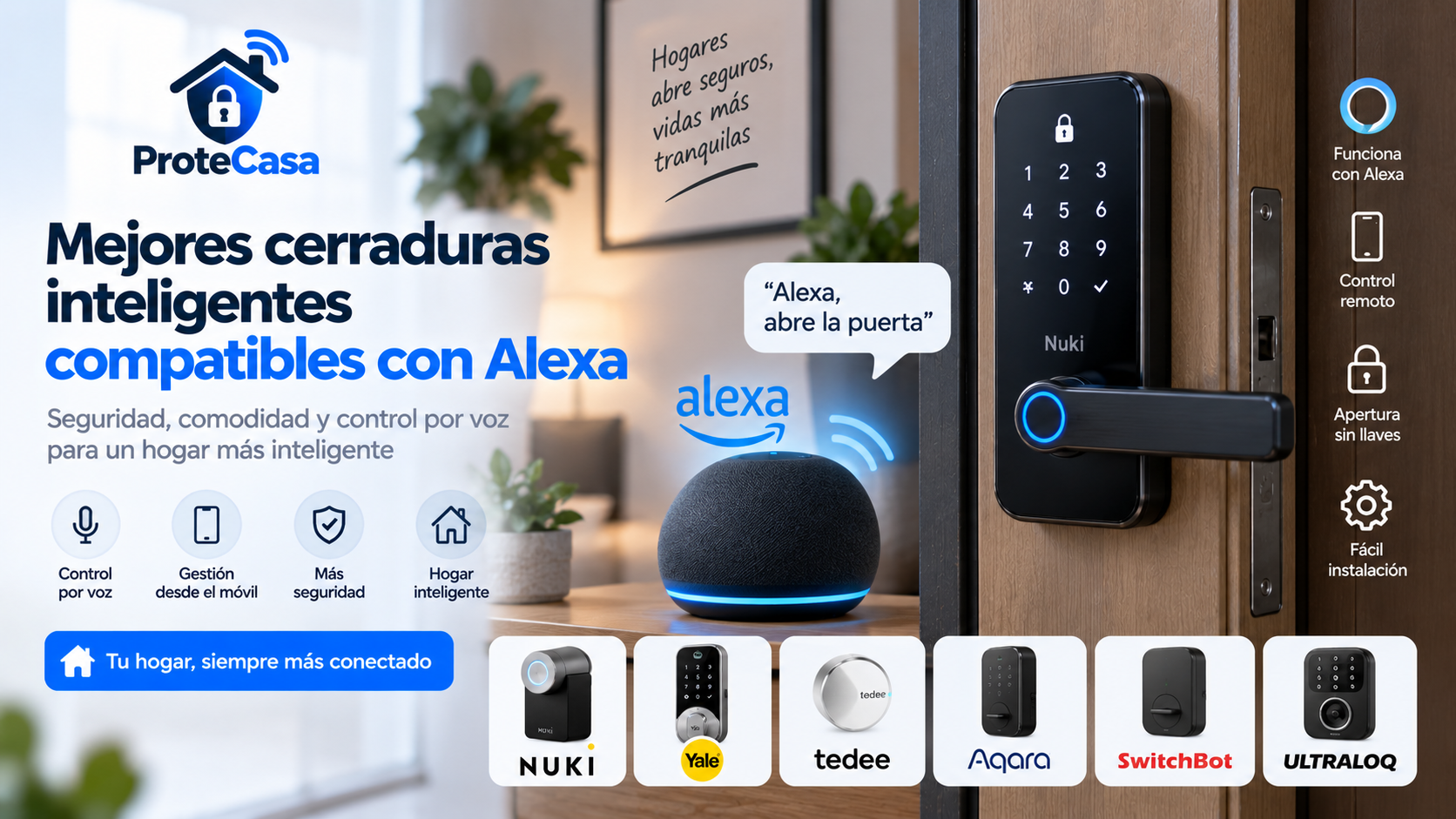 Mejores cerraduras inteligentes compatibles con Alexa